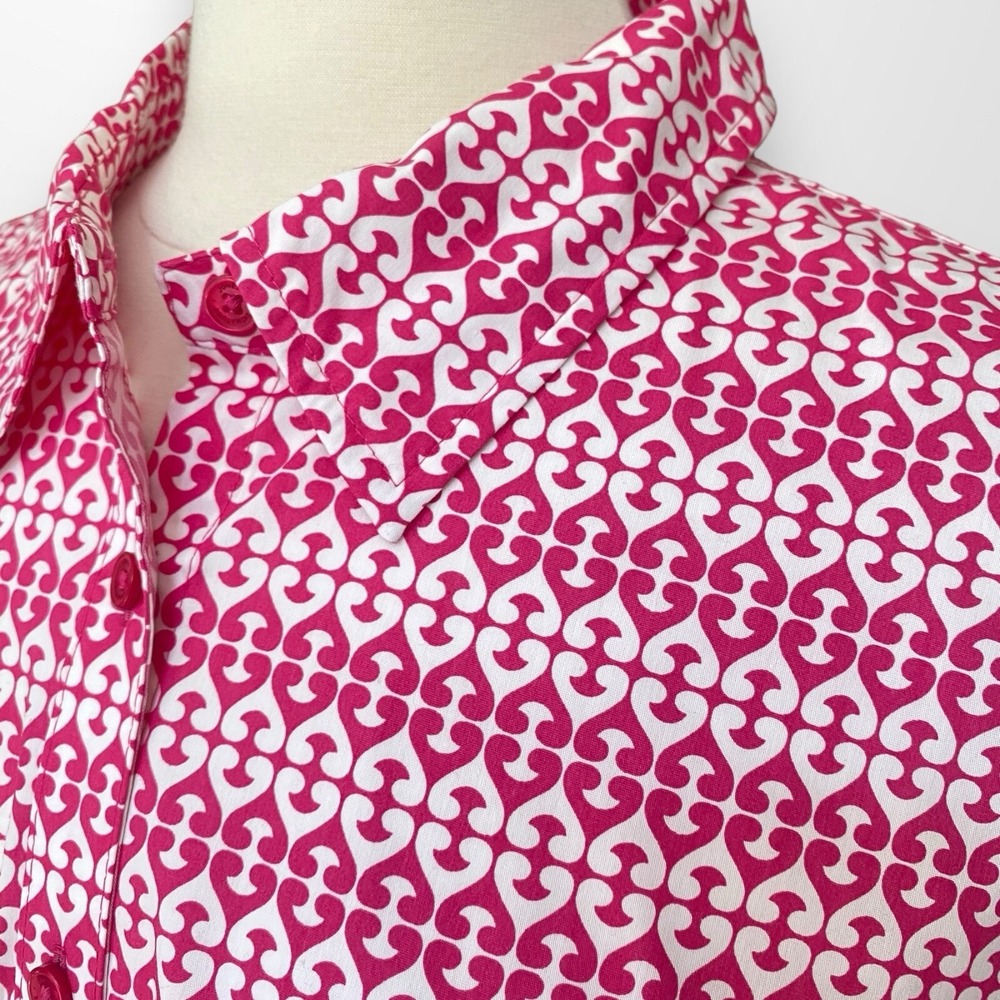 Jones New York Woman 3X Stretch Top Shirt Button Front Pink Long Sleeve NEW - Picture 3 of 9
